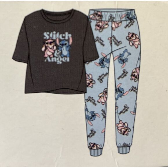 Disney Stitch & Angel Pajama Set XL NWT Primark Lounge Set - Picture 2 of 5